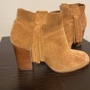 Crown vintage brown suede bootie with tassel